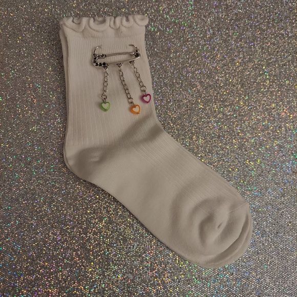 Dolls Kill Accessories - Dolls Kill Night Hear My Wish Lettuce Crew Socks